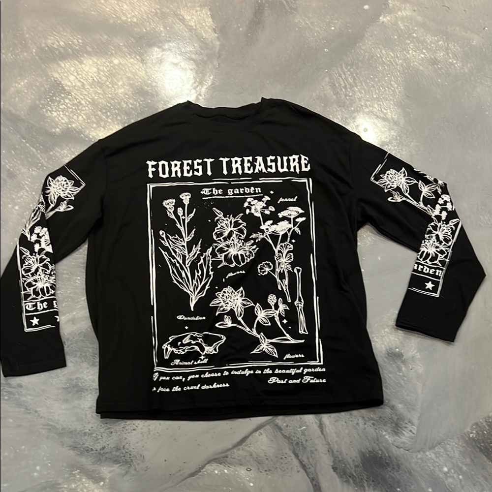 ROMWE Black Long Sleeve Top